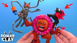 Robot Cartoon Cat vs The Donut Head with Clay | Roman Clay Tutorial