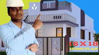 Best modern16X18 best house plan | 288 Sqft for 2 lakh house plan | 1BHK MAKAN KA NAKSHA only plan