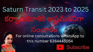 Saturn Transit 2023 to 2025 Cancer sign