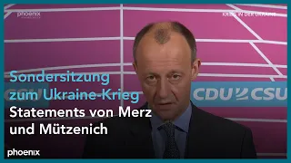 Statement Friedrich Merz (CDU) und Rolf Mützenich (SPD) vor Bundestagssondersitzung am 27.02.22