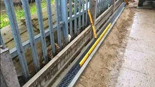 Installing ACO CHANNEL In Preparation For Concrete Path