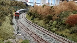 Lange D-Züge auf der Spur 0 Anlage der ARGE Große Modellbahnen Weser-Ems.