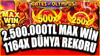 Gates Of Olympus | 2.500.000 TL DÜNYA REKORU | TEK SPİNDE 1.351.000 TL !!! | MAX WİN | #maxwin #slot