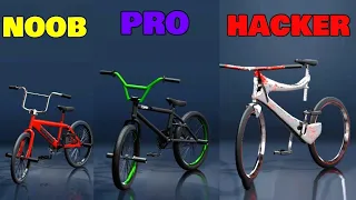 touchgrind bmx2 noob vs pro vs hacker!!