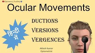 Ocular Movements | Ductions | Versions | Vergences | Eye Movements | Hindi me