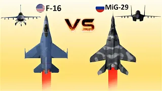 F-16 Fighting Falcon vs MiG-29 Fulcrum| Which Fighter Jet Wins in an Aerial Knife Fight??