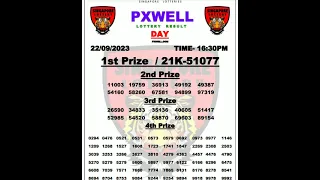 PXWELL DAY LIVE 16:30 PM 22.09.2023 SINGAPORE LOTTERIES