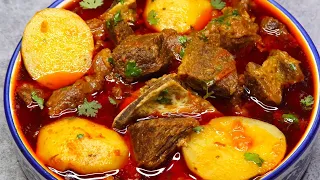 Aloo Gosht Recipe | Village Style Aloo Gosht | Traditional Aloo Gosht Recipe | Degi Aloo Gosht