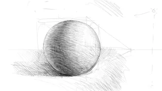 Sk04. Perspective. Sphere drawing. Light and shading.