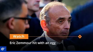 Eric Zemmour hit with an egg