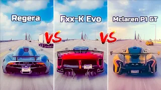 Need For Speed Heat -  Koenigsegg Regera Vs Ferrari Fxx-K Evo Vs Mclaren P1 GT-R