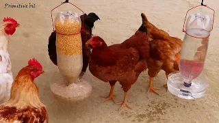 Como hacer bebedero y comedero para gallinas con botellas de plástico