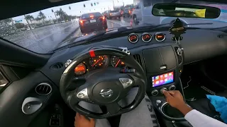 RAINY DAY POV DRIVE IN MY BOOSTED 370Z | HYDROPLANING GONE TERRIBLY WRONG