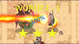 Guardian Tales World 2 1 Invader Invasion Point, 100% Guide to clear stage. All 3 stars.