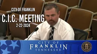 City of Franklin, C.I.C. Meeting 2-22-2024