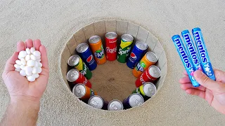 Experiment !! Pepsi, Cola, Fanta, Sprite and Mentos Underground