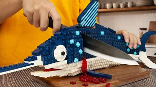 Hunting the Fastest Fish: LEGO SWORDFISH/ Lego Sea Food in real life/ Amazing Cutting Skill ASMR