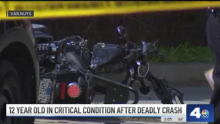 12-year-old in critical condition after deadly motorcycle crash in Van Nuys