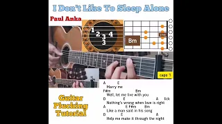 I Don't Like To Sleep Alone - Paul Anka guitar chords w/ lyrics & plucking tutorial