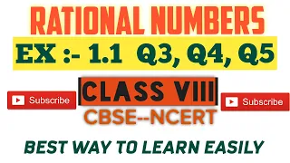 Ex 1.1 Class 8 | Q3, Q4, Q5 | Chapter 1 | Rational Numbers | NCERT maths | CBSE