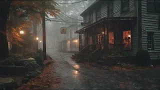 Rainy autumn day in a small town — ASMR ambience for deep sleep (no ads)