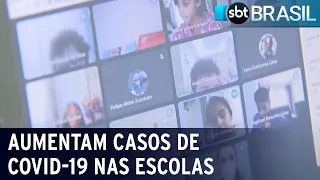 Escolas registram aumento de casos de covid-19 e voltam às aulas remotas | SBT Brasil (13/05/22)