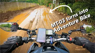 My Yamaha MT-03 turned into Adventure Bike | Ride with GF (Yamaha MT-03 Raw Vlog)