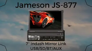 Jameson JS-877 Kamera 7'' Indash USB/SD/BT/AUX/Mirror Link/Kamera/Çıkma Ön Panel