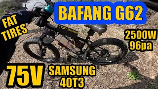 Bafang G62 + 75V Battery! 21s 5p Samsung 40T3. Phaserunner Headless. Dual Motor 26x4 Fat Tires Ebike