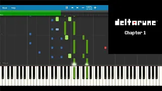 DELTARUNE Chapter 1 OST - Scarlet Forest (Synthesia Piano Tutorial)