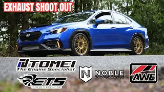 VB WRX exhaust shoot out Tomei vs ETS, Noble, AWE and stock Tomei Titanium silencers sound test