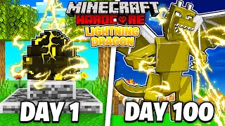 I Survived 100 Days as a ELECTRIC DRAGON in HARDCORE Minecraft!