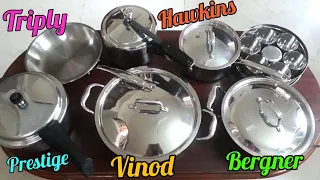 My Stainless Steel Cookware Collection/Indian Cooking Utensils/Kitchen essentials