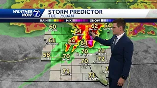 Rounds of severe storms possible Tuesday