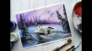 Как нарисовать пейзаж домиком