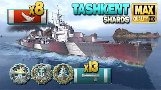 Эсминец Ташкент на карте Осколки, уничтожено 8 кораблей - World of Warships