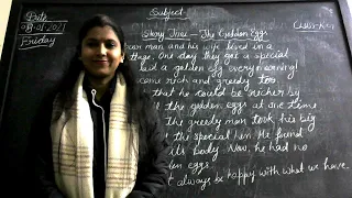 CLASS - K. G C, SUBJECT - ENGLISH (STORY THE GOLDEN EGGS. BY SAKSHI TOMAR