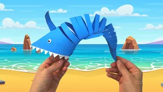 COMO FAZER UM TUBARÃO DE PAPEL ORIGAMI FÁCIL BABY SHARK DOBRADURA