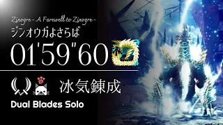 【MHW:IB/Steam】ジンオウガよさらば 双剣 01'59"60/A Farewell to Zinogre Dual Blades