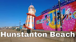 Walking Tour 4K - Hunstanton , England 🇬🇧 - Binaural Experience