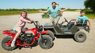 Finding Abandoned Motorycle in the Forest | Tractors for kids