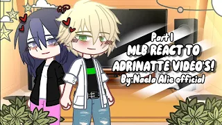 || MLB REACT TO ADRINATTE VIDEO'S! || Part 1 || Ladybug and Catnoir || GachaNox ||