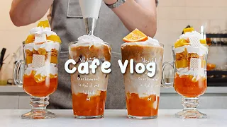 🍹오렌지와 망고가 가득한 술자리🥭30mins Cafe Vlog/카페브이로그/cafe vlog/asmr/Tasty Coffee#494