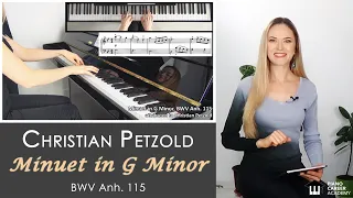 Christian Petzold - Minuet in G Minor, BWV Anh. 115 (Piano Tutorial). Lesson No. 86 for Beginners