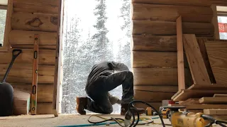 Grinding Out a Doorway on a Log Cabin