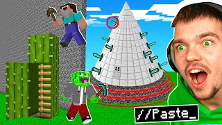 OSZUKUJĘ NOOBKA w KONKURSIE BUDOWANIA "TAJNYCH BAZ" w Minecraft!