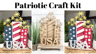 DIY Patriotic FireCracker USA Craft Kit - Red white Blue 4th of July Decor