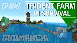 How to make a Trident Farm in Minecraft in Survival | Avomancia Ep47 Drowned Farm with Avomance