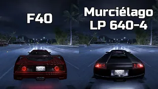 Ferrari F40 vs Lamborghini Murcielago LP 640-4 - Need for Speed Carbon (Drag Race)