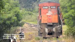 Escoteira locomotiva ALL GE C30-7 #9306 quase atropela vacas em ZTP. [Full HD]